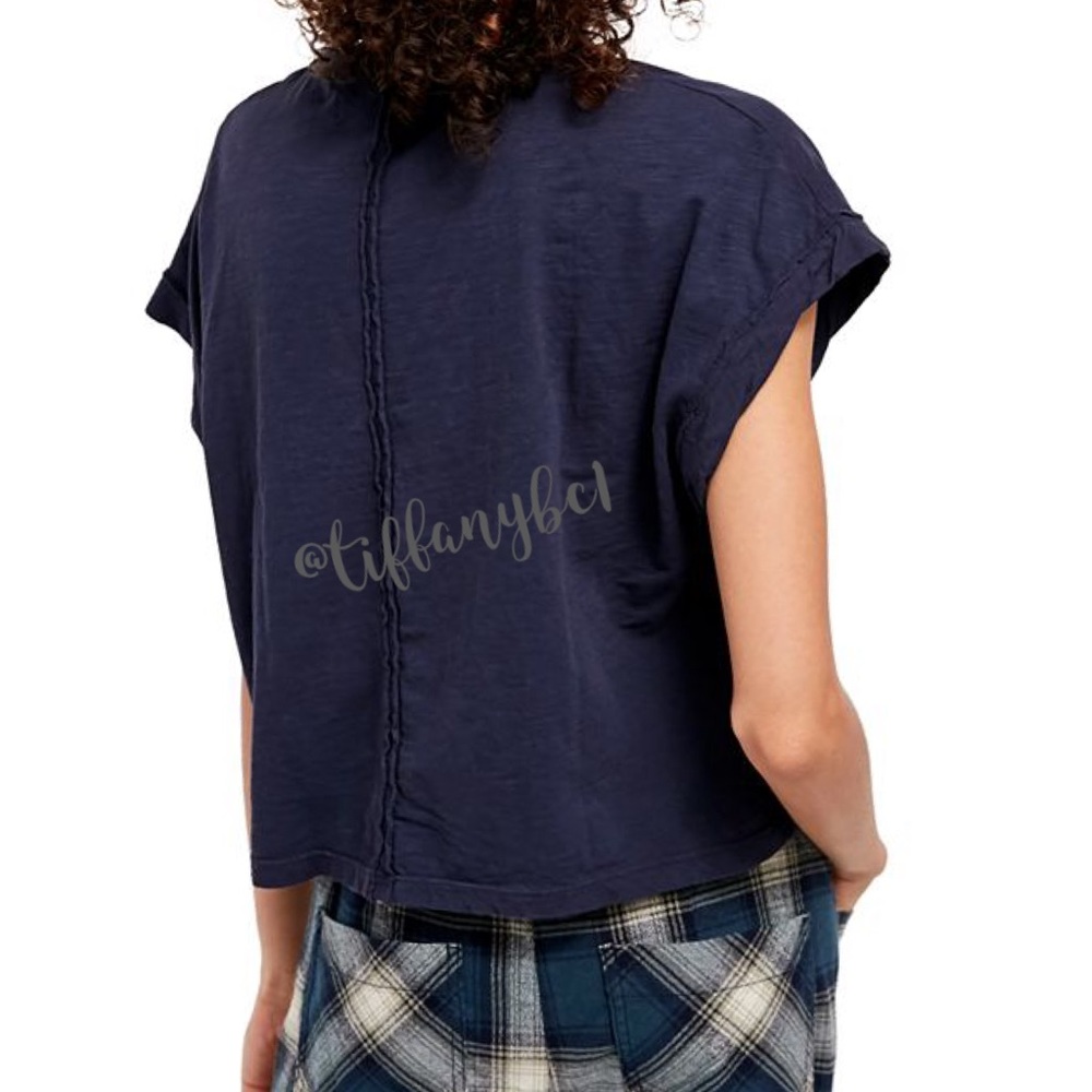 Free People We the Free You Rock Tee in Navy - Picture 2 of 7